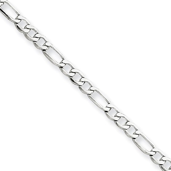 14k 2.5 mm White Gold Figaro Chain Bracelet - 10 in. 14k 2.5 mm White Gold Figaro Chain Bracelet - 10 in.